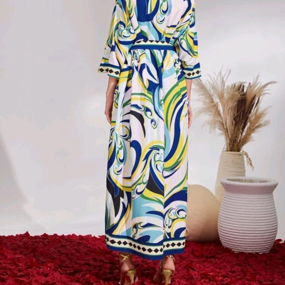 Colorful Abstract Patterned Dress - Picture 4 of 6